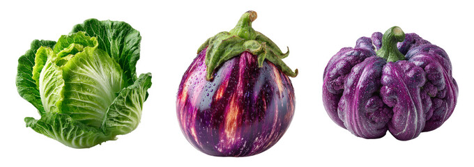 Fresh Vegetables Isolated on Transparent Background for Design Use