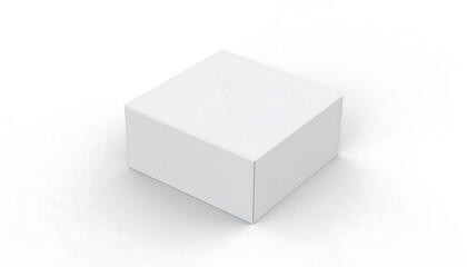 Fototapeta premium Blank white square box on white background