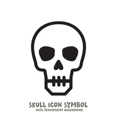 Black and White Skull Icon Symbol Vector Image Illustration Minimalist Design Graphic Art