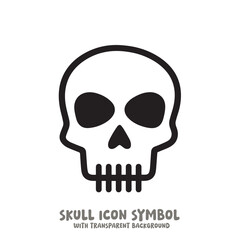 Fototapeta premium Black and White Skull Icon Symbol Vector Image Illustration Minimalist Design Graphic Art