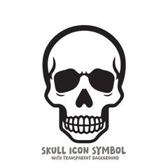 Black and White Skull Icon Symbol Vector Image Illustration Minimalist Design Graphic Art