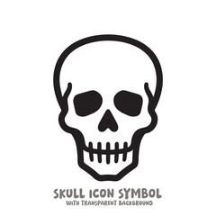 Black and White Skull Icon Symbol Vector Image Illustration Minimalist Design Graphic Art