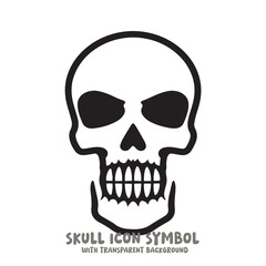 Black and White Skull Icon Symbol Vector Image Illustration Minimalist Design Graphic Art