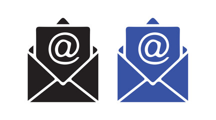 Email and Messaging Symbols in Line Art Style vector illustration 