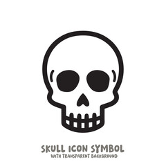Black and White Skull Icon Symbol Vector Image Illustration Minimalist Design Graphic Art