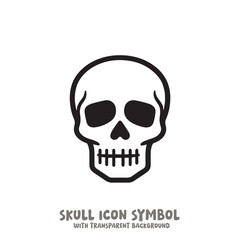 Black and White Skull Icon Symbol Vector Image Illustration Minimalist Design Graphic Art