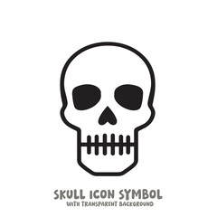 Black and White Skull Icon Symbol Vector Image Illustration Minimalist Design Graphic Art
