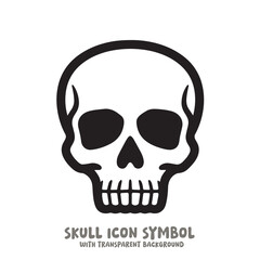 Black and White Skull Icon Symbol Vector Image Illustration Minimalist Design Graphic Art