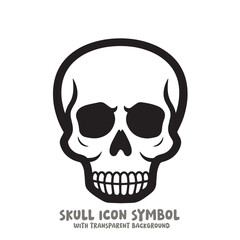Black and White Skull Icon Symbol Vector Image Illustration Minimalist Design Graphic Art