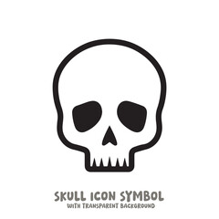 Black and White Skull Icon Symbol Vector Image Illustration Minimalist Design Graphic Art