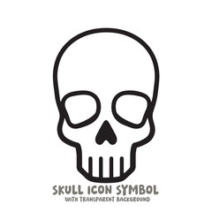 Black and White Skull Icon Symbol Vector Image Illustration Minimalist Design Graphic Art