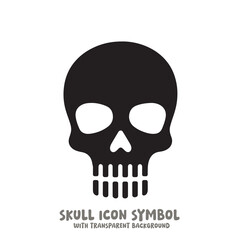 Black and White Skull Icon Symbol Vector Image Illustration Minimalist Design Graphic Art