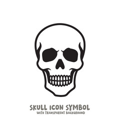 Black and White Skull Icon Symbol Vector Image Illustration Minimalist Design Graphic Art