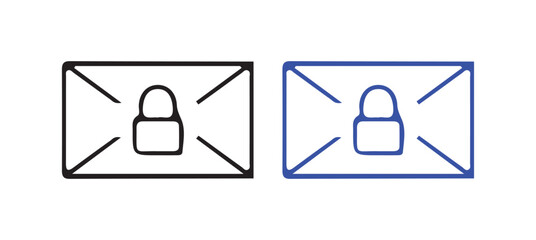 Simple Email Icon Set for Digital Messaging and Communication vector illustration 