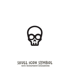 Black and White Skull Icon Symbol Vector Image Illustration Minimalist Design Graphic Art