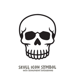 Black and White Skull Icon Symbol Vector Image Illustration Minimalist Design Graphic Art