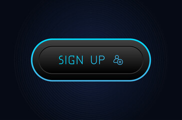 CTA button with text: Sign up, user, UI design.