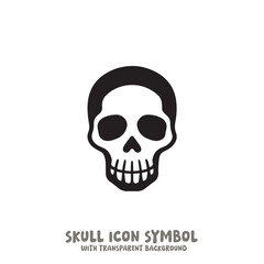 Black and White Skull Icon Symbol Vector Image Illustration Minimalist Design Graphic Art
