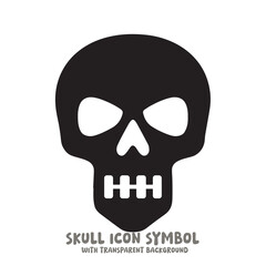 Black and White Skull Icon Symbol Vector Image Illustration Minimalist Design Graphic Art