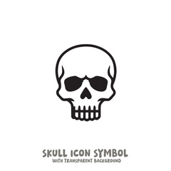 Black and White Skull Icon Symbol Vector Image Illustration Minimalist Design Graphic Art