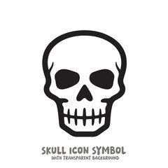 Black and White Skull Icon Symbol Vector Image Illustration Minimalist Design Graphic Art