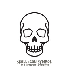 Black and White Skull Icon Symbol Vector Image Illustration Minimalist Design Graphic Art
