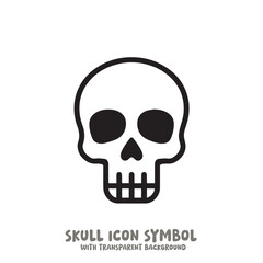 Black and White Skull Icon Symbol Vector Image Illustration Minimalist Design Graphic Art