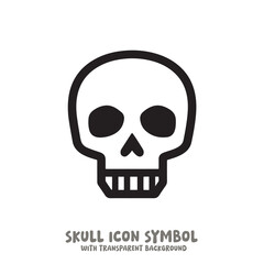 Black and White Skull Icon Symbol Vector Image Illustration Minimalist Design Graphic Art