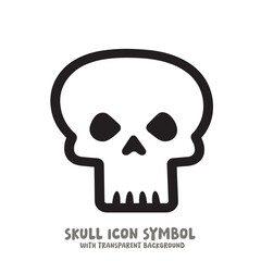 Black and White Skull Icon Symbol Vector Image Illustration Minimalist Design Graphic Art
