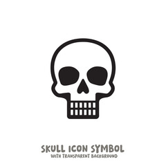 Black and White Skull Icon Symbol Vector Image Illustration Minimalist Design Graphic Art