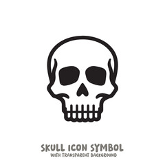 Black and White Skull Icon Symbol Vector Image Illustration Minimalist Design Graphic Art
