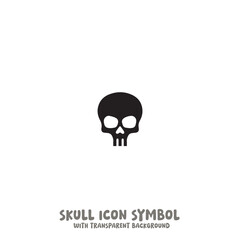 Black and White Skull Icon Symbol Vector Image Illustration Minimalist Design Graphic Art