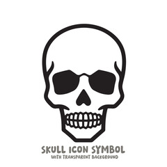 Black and White Skull Icon Symbol Vector Image Illustration Minimalist Design Graphic Art