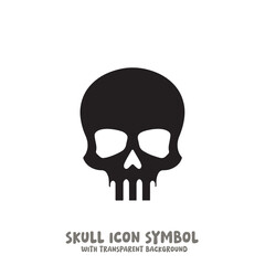 Black and White Skull Icon Symbol Vector Image Illustration Minimalist Design Graphic Art