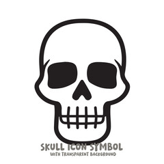 Black and White Skull Icon Symbol Vector Image Illustration Minimalist Design Graphic Art