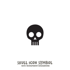 Black and White Skull Icon Symbol Vector Image Illustration Minimalist Design Graphic Art