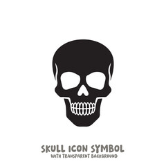 Black and White Skull Icon Symbol Vector Image Illustration Minimalist Design Graphic Art