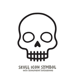 Black and White Skull Icon Symbol Vector Image Illustration Minimalist Design Graphic Art