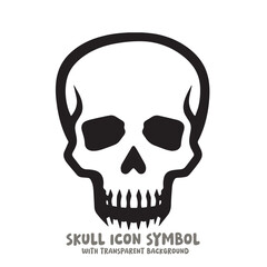 Fototapeta premium Black and White Skull Icon Symbol Vector Image Illustration Minimalist Design Graphic Art