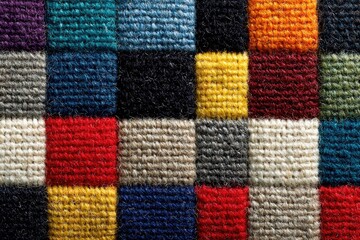 Close-up of colorful woven fabric