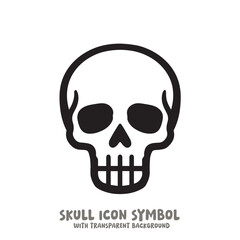 Black and White Skull Icon Symbol Vector Image Illustration Minimalist Design Graphic Art