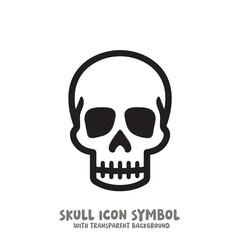 Black and White Skull Icon Symbol Vector Image Illustration Minimalist Design Graphic Art