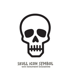 Black and White Skull Icon Symbol Vector Image Illustration Minimalist Design Graphic Art