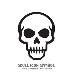 Black and White Skull Icon Symbol Vector Image Illustration Minimalist Design Graphic Art
