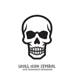 Black and White Skull Icon Symbol Vector Image Illustration Minimalist Design Graphic Art