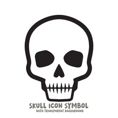 Black and White Skull Icon Symbol Vector Image Illustration Minimalist Design Graphic Art