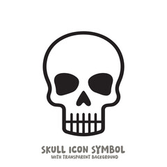 Fototapeta premium Black and White Skull Icon Symbol Vector Image Illustration Minimalist Design Graphic Art