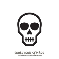 Fototapeta premium Black and White Skull Icon Symbol Vector Image Illustration Minimalist Design Graphic Art