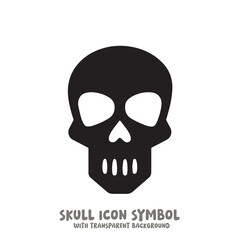 Black and White Skull Icon Symbol Vector Image Illustration Minimalist Design Graphic Art
