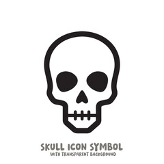 Fototapeta premium Black and White Skull Icon Symbol Vector Image Illustration Minimalist Design Graphic Art